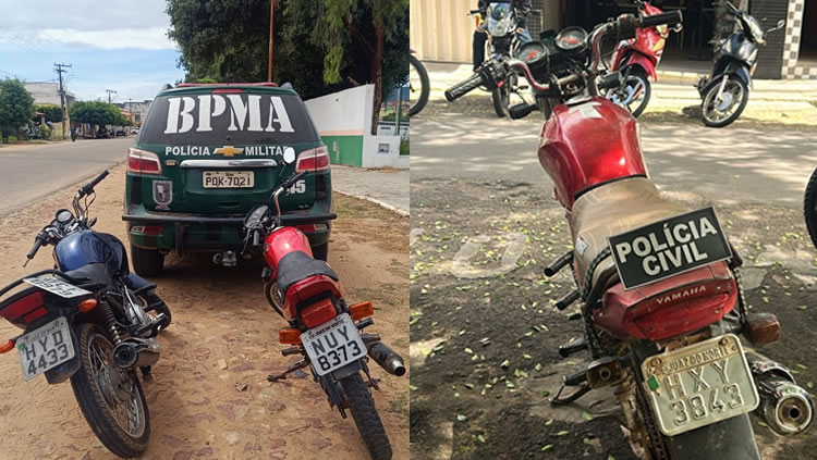 Duas motos recuperadas pelo BPMA em Barbalha e outra pela Civil no Juazeiro
