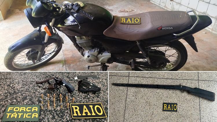 PM apreende moto roubada em Barbalha, revólver no Crato e espingarda em Caririaçu