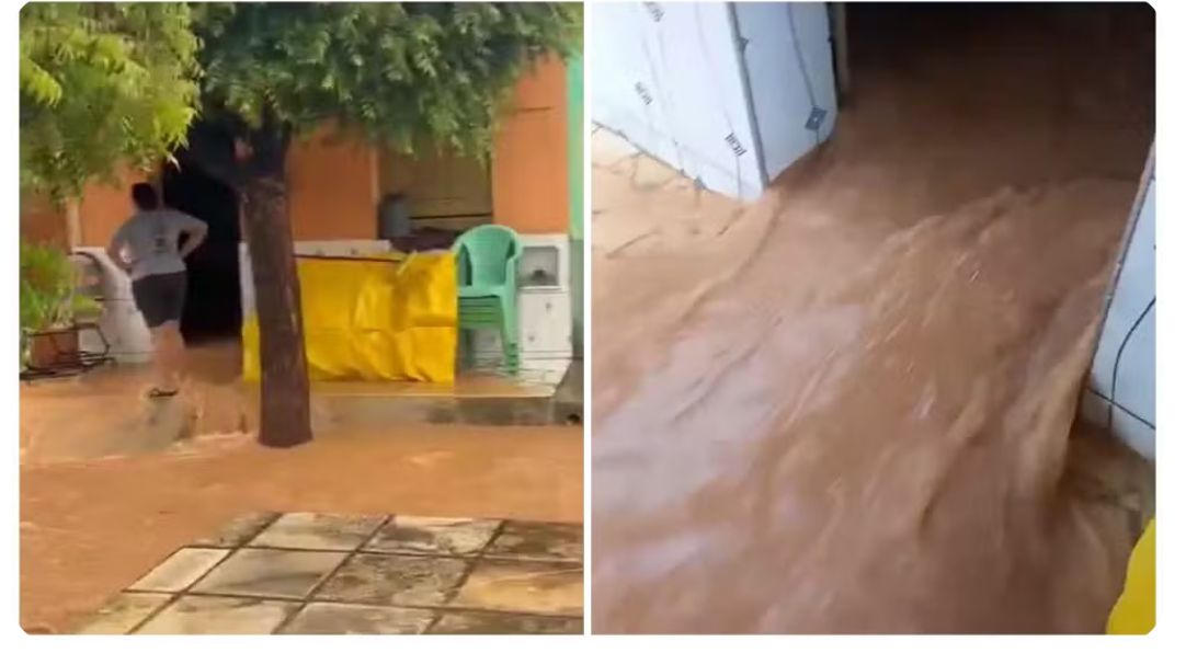 Açude transborda e invade casas em Missão Velha