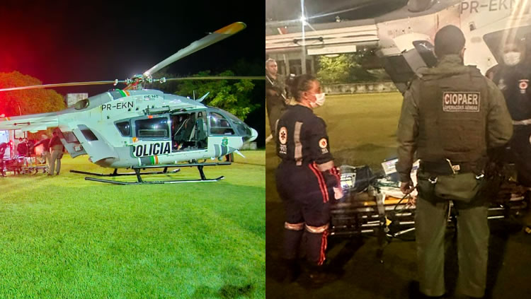 Helicópteros da Ciopaer socorrem ao HRC vítimas de acidentes em Aurora e Araripe
