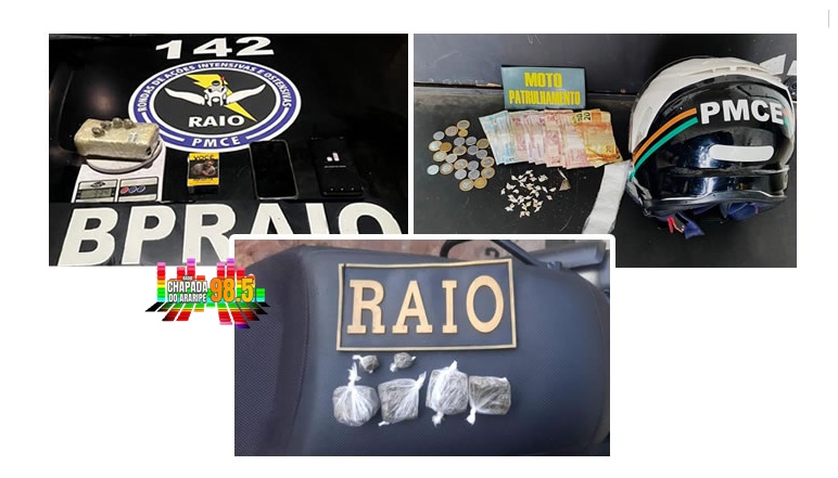 RAIO prende acusado do tráfico em Campos Sales e mais três com drogas no Juazeiro