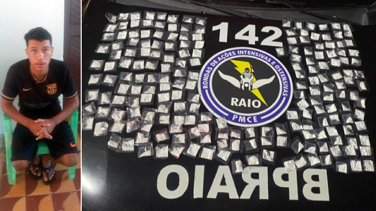 RAIO prende tornozelado em Potengi com 196 gramas e cocaína além de dois menores em Lavras e Brejo com drogas