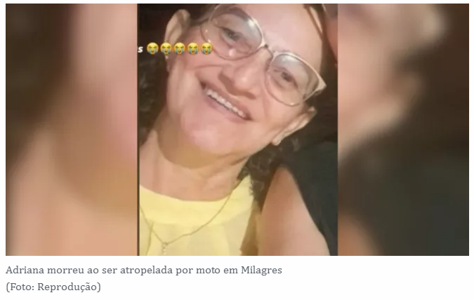 Mulher atropelada por moto morre em Milagres e, no Juazeiro, jovem que bateu bicicleta num poste