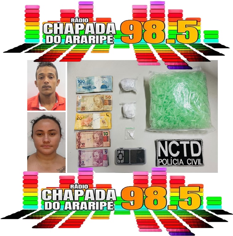 Polícia Civil em Juazeiro prende casal por tráfico de drogas, sendo ela no dia do aniversário